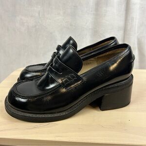 Steve Madden Black Patent Leather Chunky Loafers
